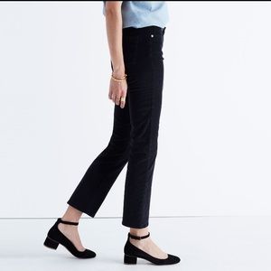 Madewell Cali Demi Boot Jeans in black corduroy.